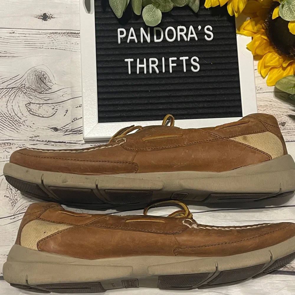 Sperry Men's Tan Leather Boat Shoes Size 10.5 Preowned
